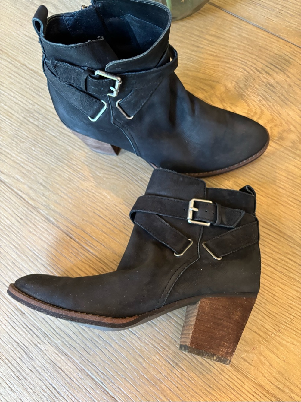 Sam Edelman‎ Black Suede Buckle Ankle Booties
